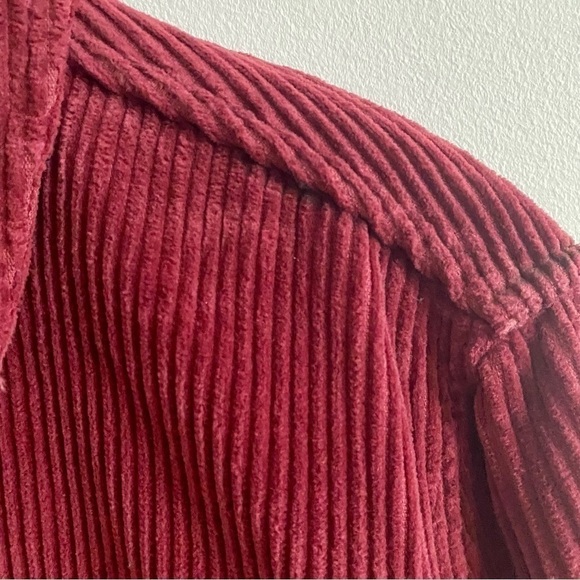 𝅺BENSON Asheville Snap Button Corduroy Cotton Shirt Jacket Plum Red Down Casual - Picture 11 of 15